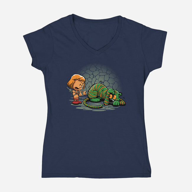 Afraid of Your Own Shadow-womens v-neck tee-DJKopet