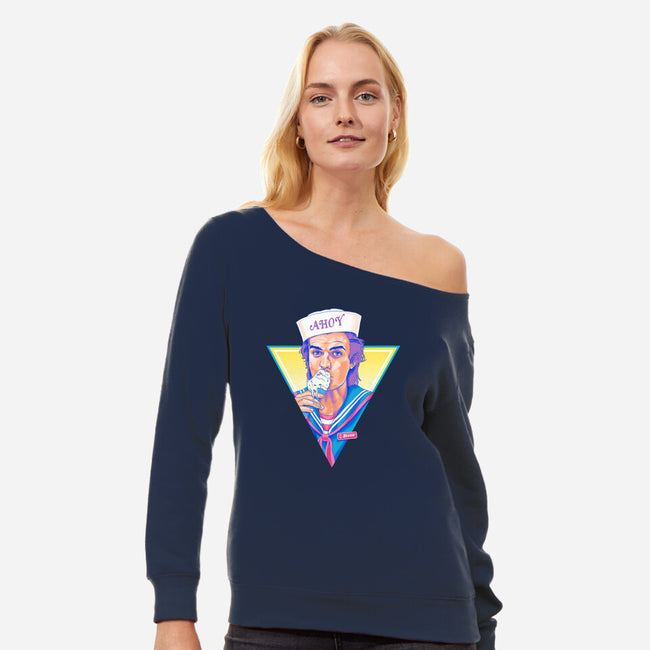 Ahoy!-womens off shoulder sweatshirt-zerobriant