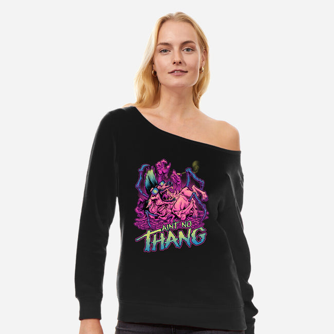 Ain't No Thang-womens off shoulder sweatshirt-BeastPop