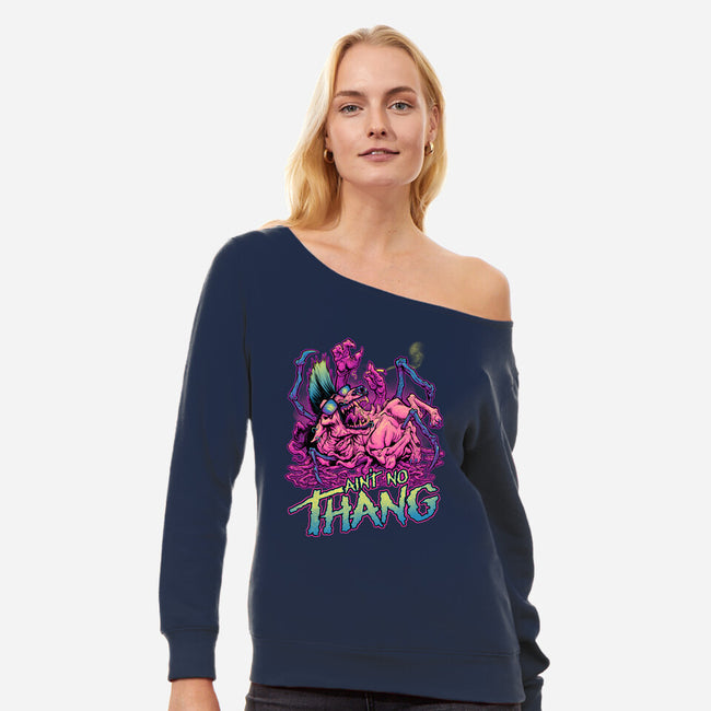 Ain't No Thang-womens off shoulder sweatshirt-BeastPop