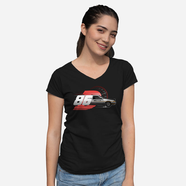 Akina's Drift King-womens v-neck tee-InkOne
