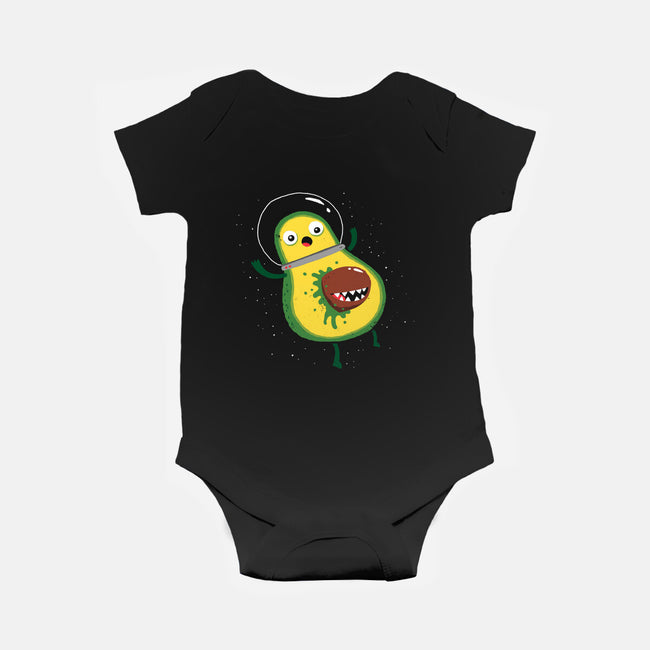 Alien Avocado-baby basic onesie-DinoMike