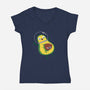 Alien Avocado-womens v-neck tee-DinoMike