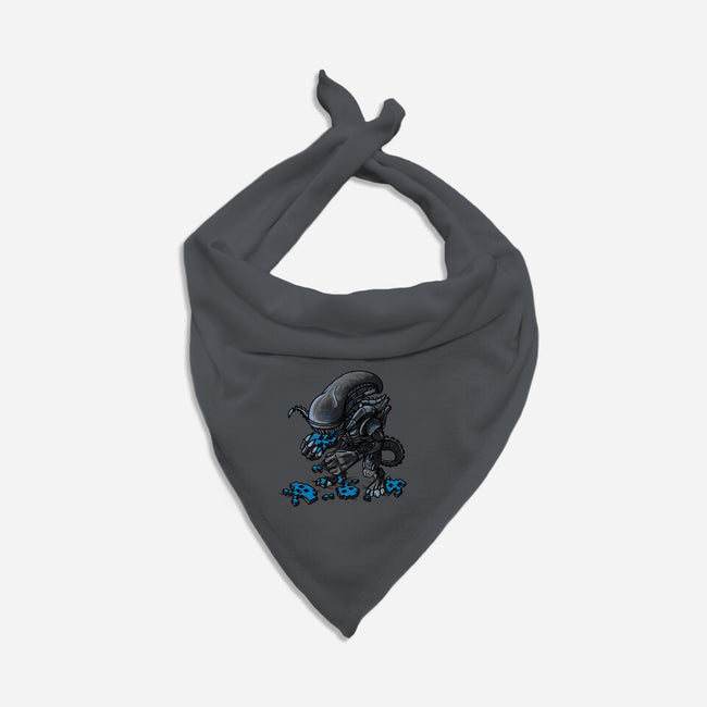 Alien Eats Alien-cat bandana pet collar-Letter_Q