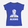 Aliens-womens v-neck tee-BrushRabbit