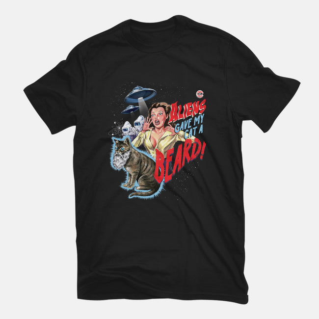 Aliens Gave My Cat a Beard-mens heavyweight tee-Steven Rhodes