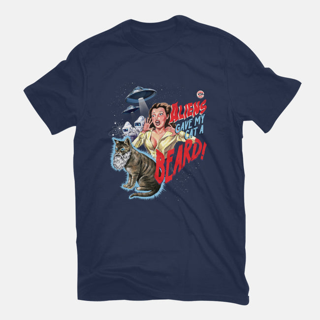 Aliens Gave My Cat a Beard-mens heavyweight tee-Steven Rhodes