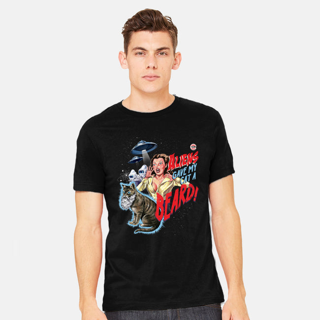 Aliens Gave My Cat a Beard-mens heavyweight tee-Steven Rhodes