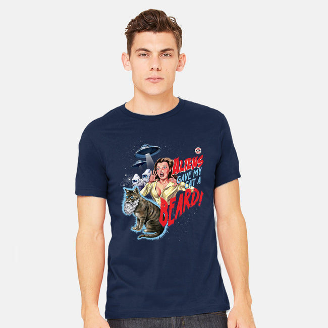 Aliens Gave My Cat a Beard-mens heavyweight tee-Steven Rhodes