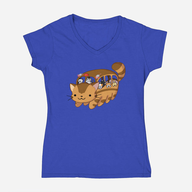All Aboard-womens v-neck tee-kpcomix