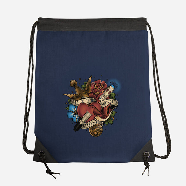 All of Time and Space Tattoo-none drawstring bag-MeganLara