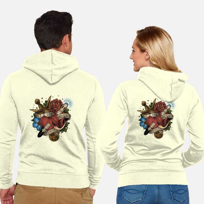 All of Time and Space Tattoo-unisex zip-up sweatshirt-MeganLara