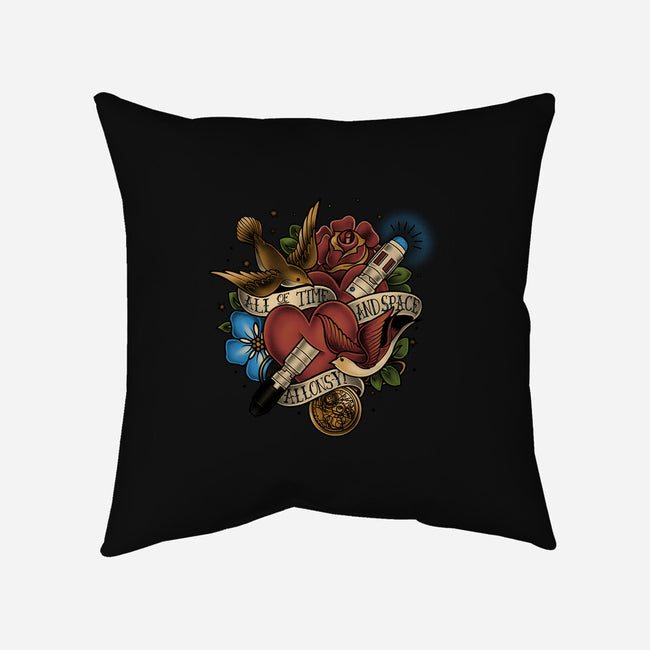 All of Time and Space Tattoo-none removable cover w insert throw pillow-MeganLara