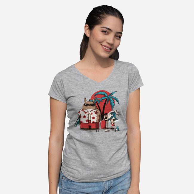 Aloha Neighbor-womens v-neck tee-ducfrench