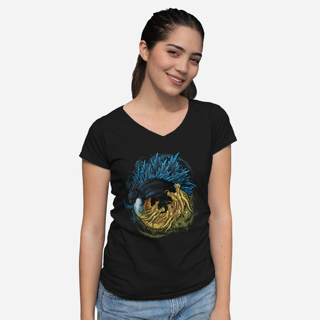 Alpha Battle-womens v-neck tee-alemaglia