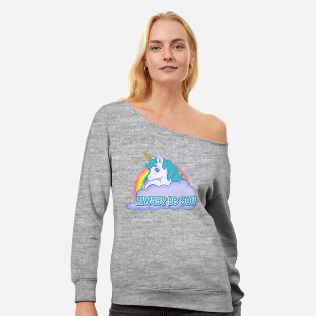 Always Be You-womens off shoulder sweatshirt-Ellador