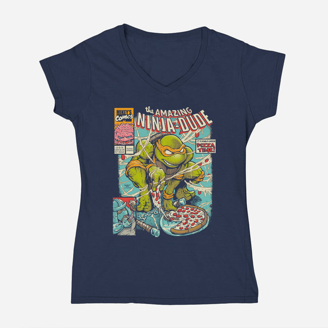 Amazing Ninja Dude-womens v-neck tee-DonovanAlex