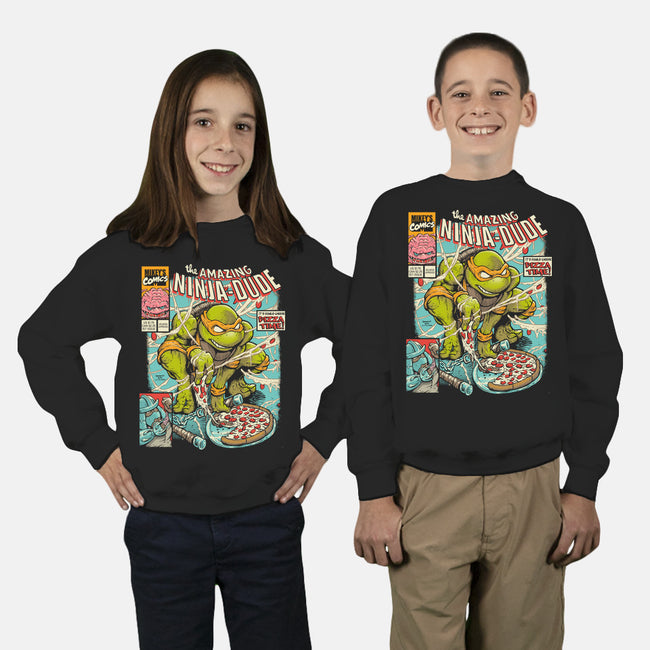 Amazing Ninja Dude-youth crew neck sweatshirt-DonovanAlex