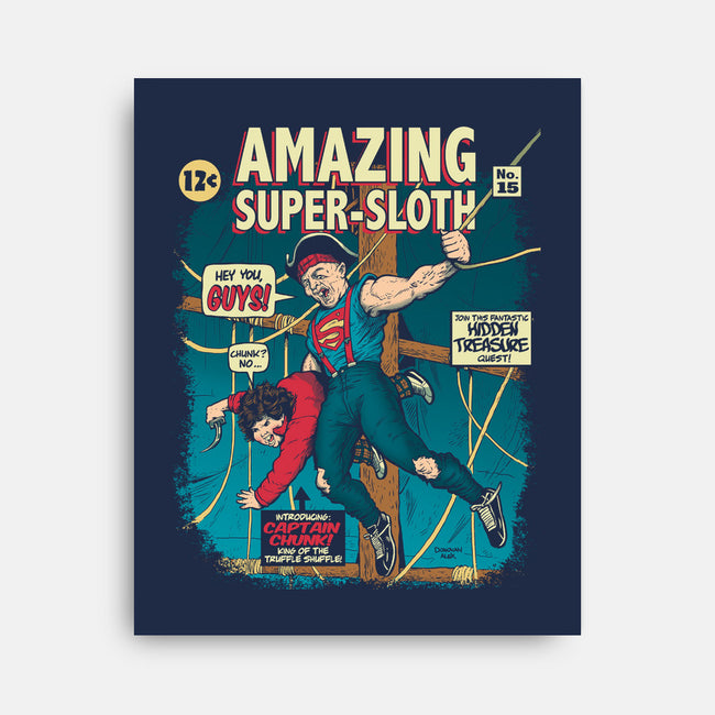 Amazing Super Sloth-none stretched canvas-DonovanAlex