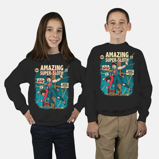 Amazing Super Sloth-youth crew neck sweatshirt-DonovanAlex