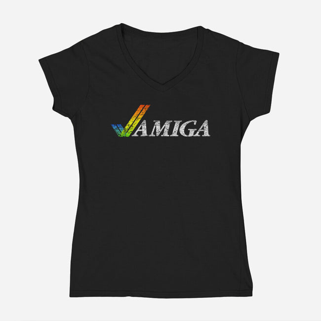 Amiga-womens v-neck tee-MindsparkCreative