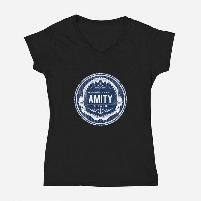 Amity Island Harbor Patrol-womens v-neck tee-Nemons