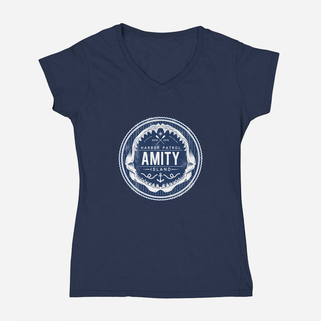 Amity Island Harbor Patrol-womens v-neck tee-Nemons