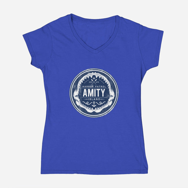 Amity Island Harbor Patrol-womens v-neck tee-Nemons