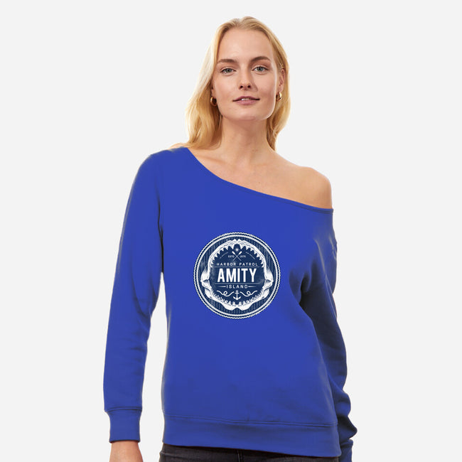 Amity Island Harbor Patrol-womens off shoulder sweatshirt-Nemons