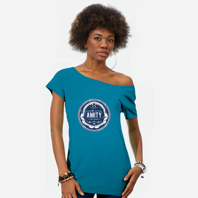 Amity Island Harbor Patrol-womens off shoulder tee-Nemons