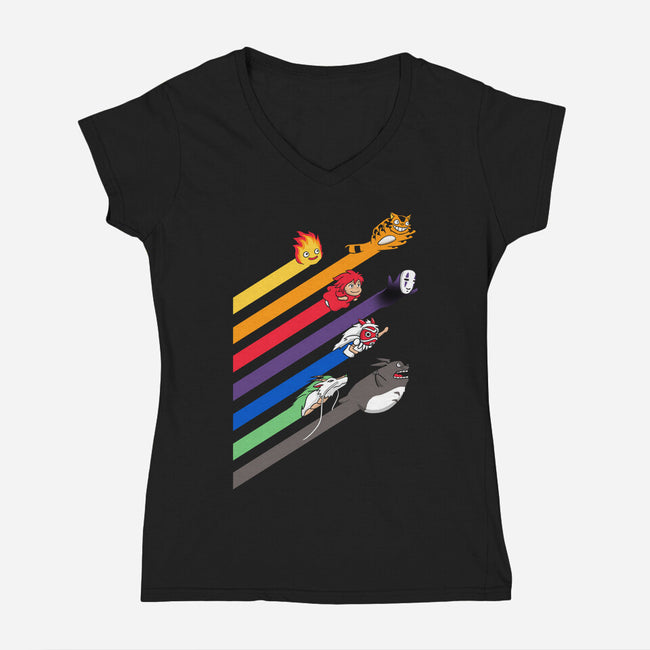 Anime Streak-womens v-neck tee-vp021