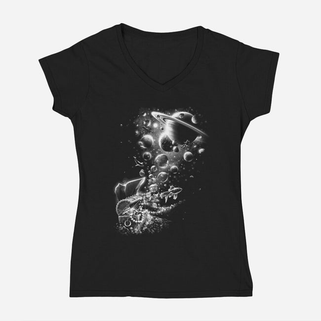 Aquarium Chest-womens v-neck tee-Ramos
