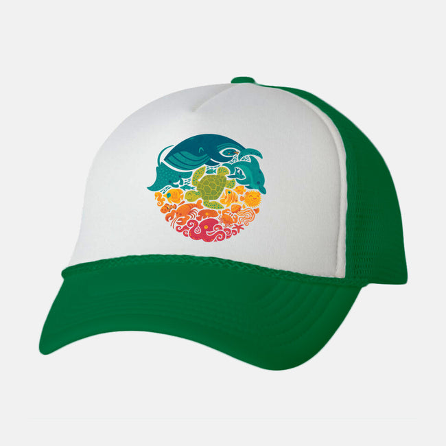 Aquatic Rainbow-unisex trucker hat-Waynem