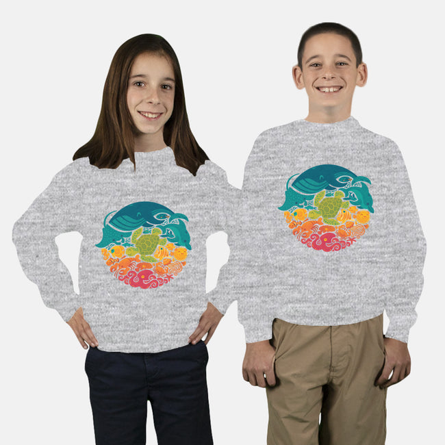 Aquatic Rainbow-youth crew neck sweatshirt-Waynem