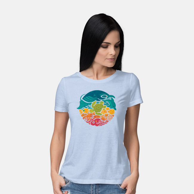 Aquatic Rainbow-womens basic tee-Waynem