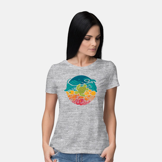 Aquatic Rainbow-womens basic tee-Waynem