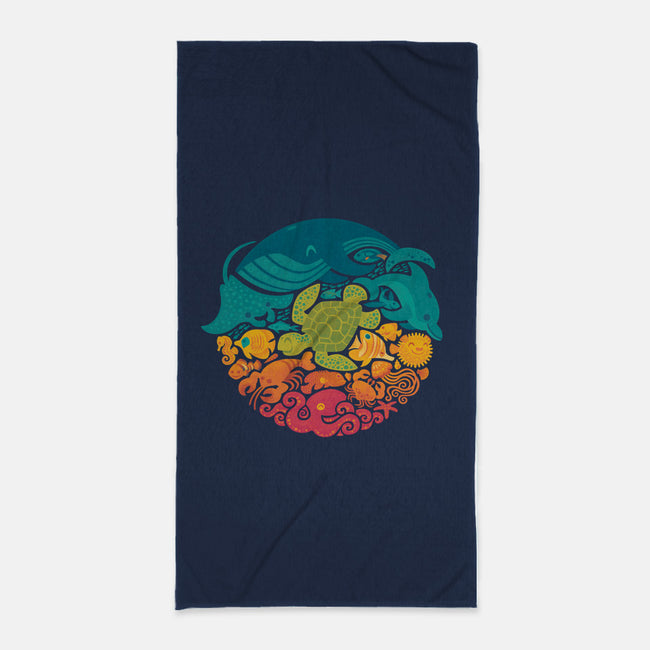 Aquatic Rainbow-none beach towel-Waynem