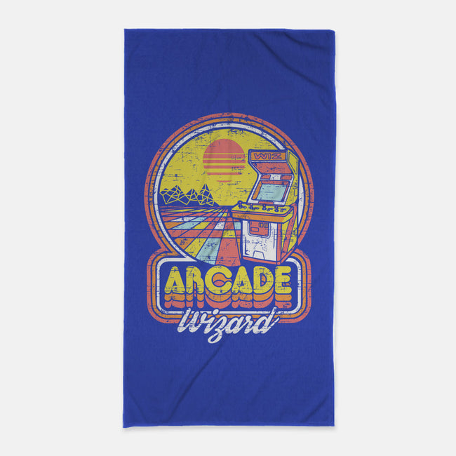 Arcade Wizardry-none beach towel-artlahdesigns