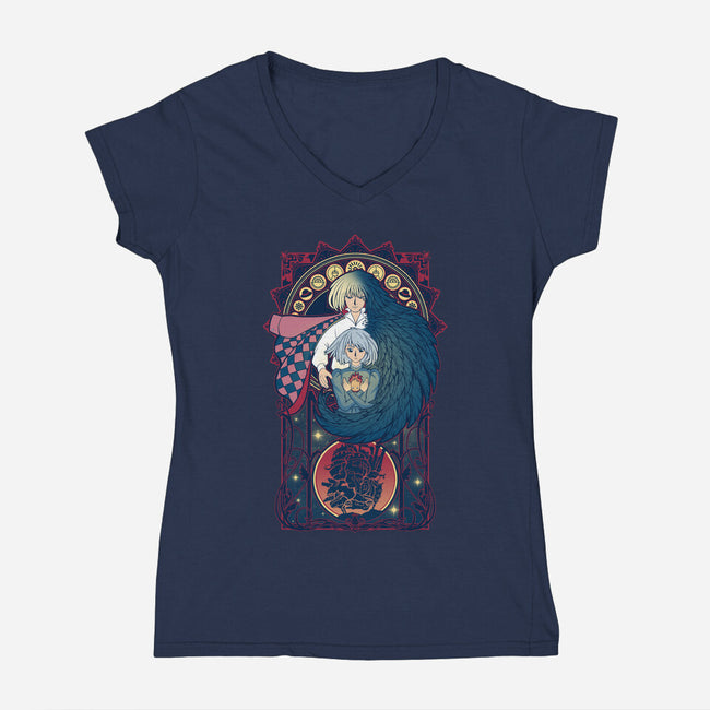 Art of a Moving Castle-womens v-neck tee-Chocolateraisinfury