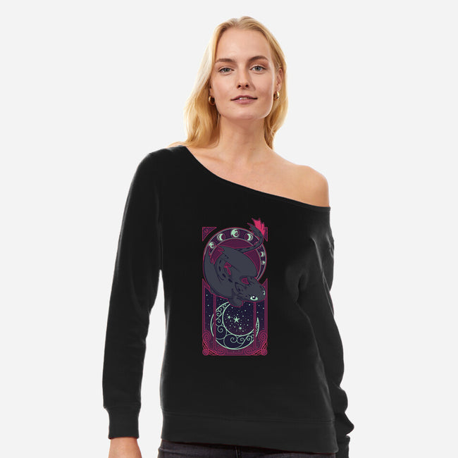 Art of the Night-womens off shoulder sweatshirt-ChocolateRaisinFury