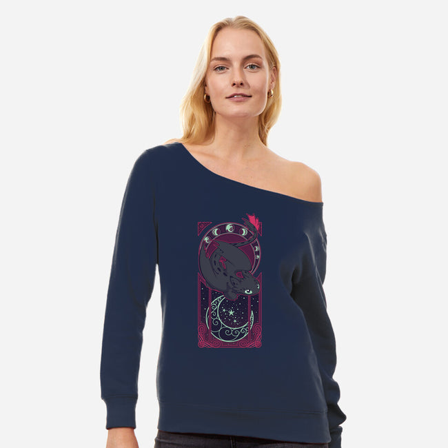 Art of the Night-womens off shoulder sweatshirt-ChocolateRaisinFury