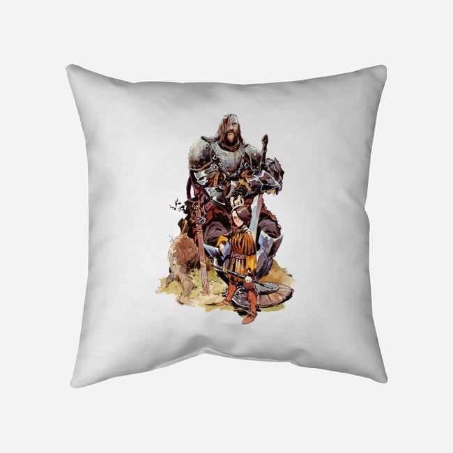 Arya and the Hound-none removable cover w insert throw pillow-Matias Bergara