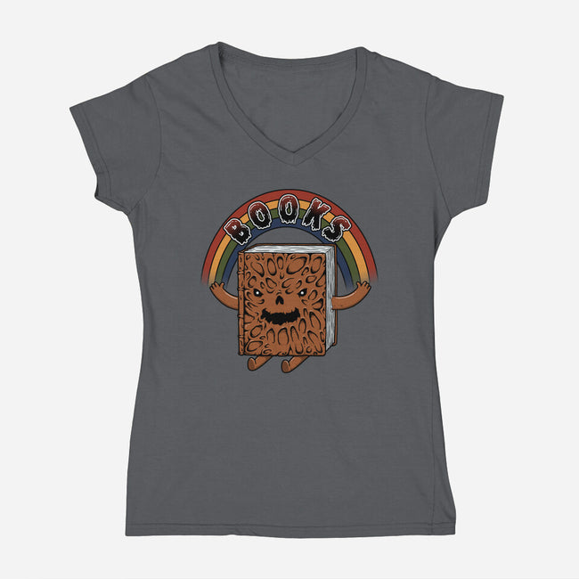 As Long as We Have Books-womens v-neck tee-pigboom