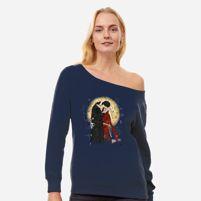 As You Kiss-womens off shoulder sweatshirt-MarianoSan