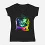 Astronaut Cat-womens v-neck tee-clingcling