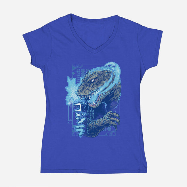 Atomic Fire Born-womens v-neck tee-cs3ink