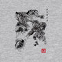 Attack of the Space Pirates Sumi-e-womens fitted tee-DrMonekers