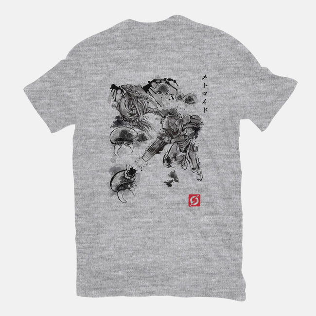 Attack of the Space Pirates Sumi-e-womens fitted tee-DrMonekers