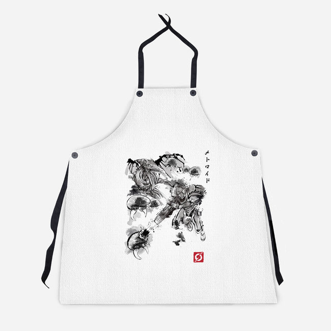 Attack of the Space Pirates Sumi-e-unisex kitchen apron-DrMonekers