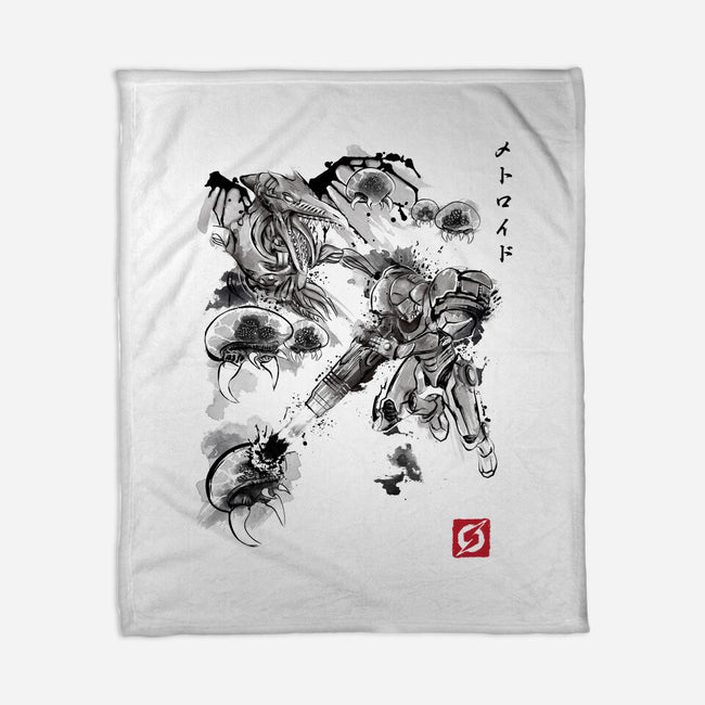 Attack of the Space Pirates Sumi-e-none fleece blanket-DrMonekers